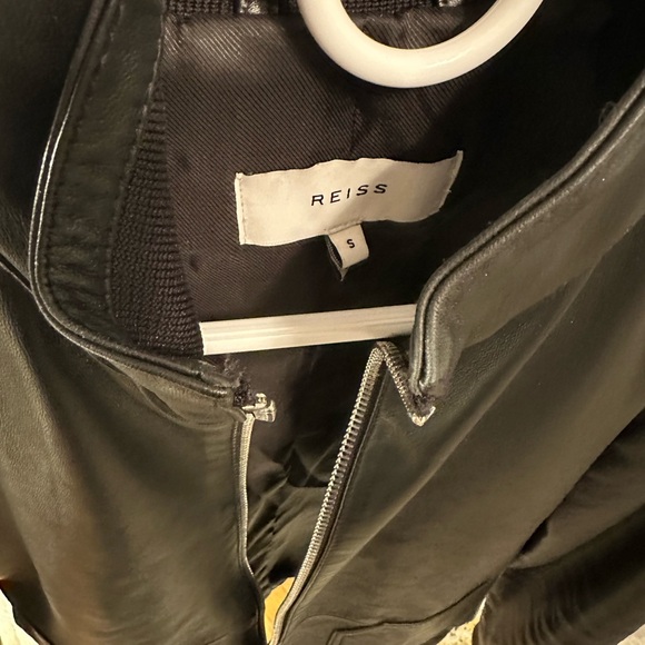 Reiss Black Leather Jacket - Picture 6 of 7